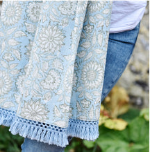 Load image into Gallery viewer, Blue cornflower sarong/scarf
