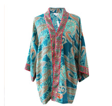 Load image into Gallery viewer, Turquoise kimono jacket
