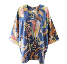 Load image into Gallery viewer, Blue carnation kimono jacket
